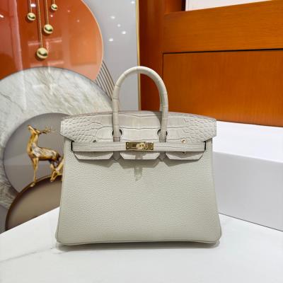 wholesale quality hermes birkin 25 beton matte alligator and togo touch